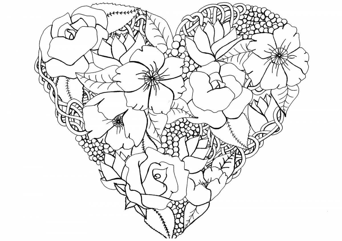 Blissful coloring flowers antistress