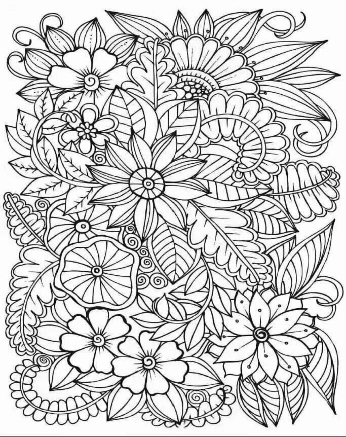 Soothing coloring flowers antistress