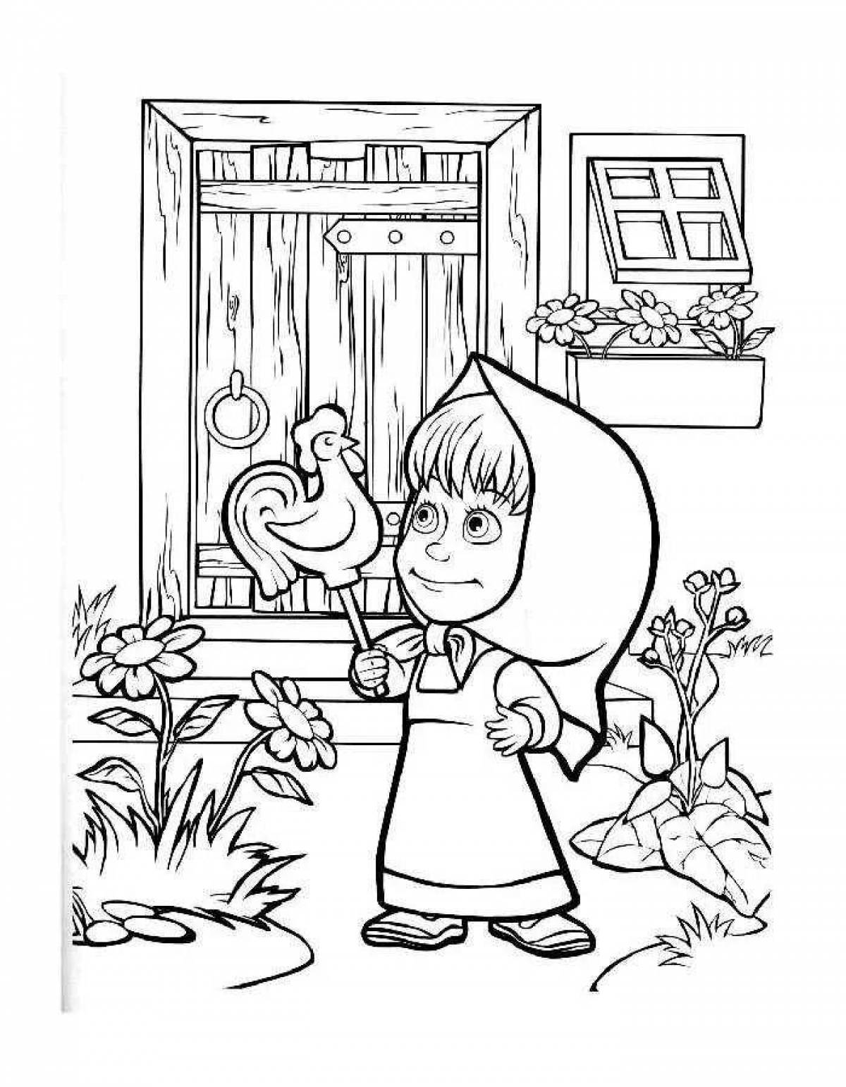 Delightful coloring pages masha and the bear