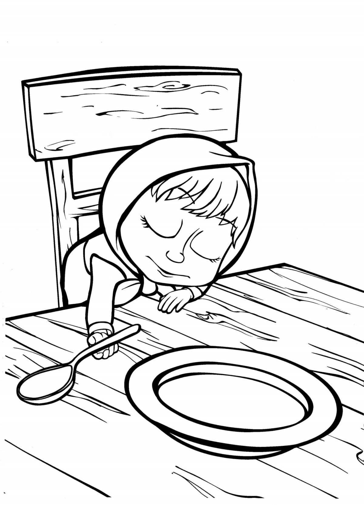 Charming masha and the bear coloring book