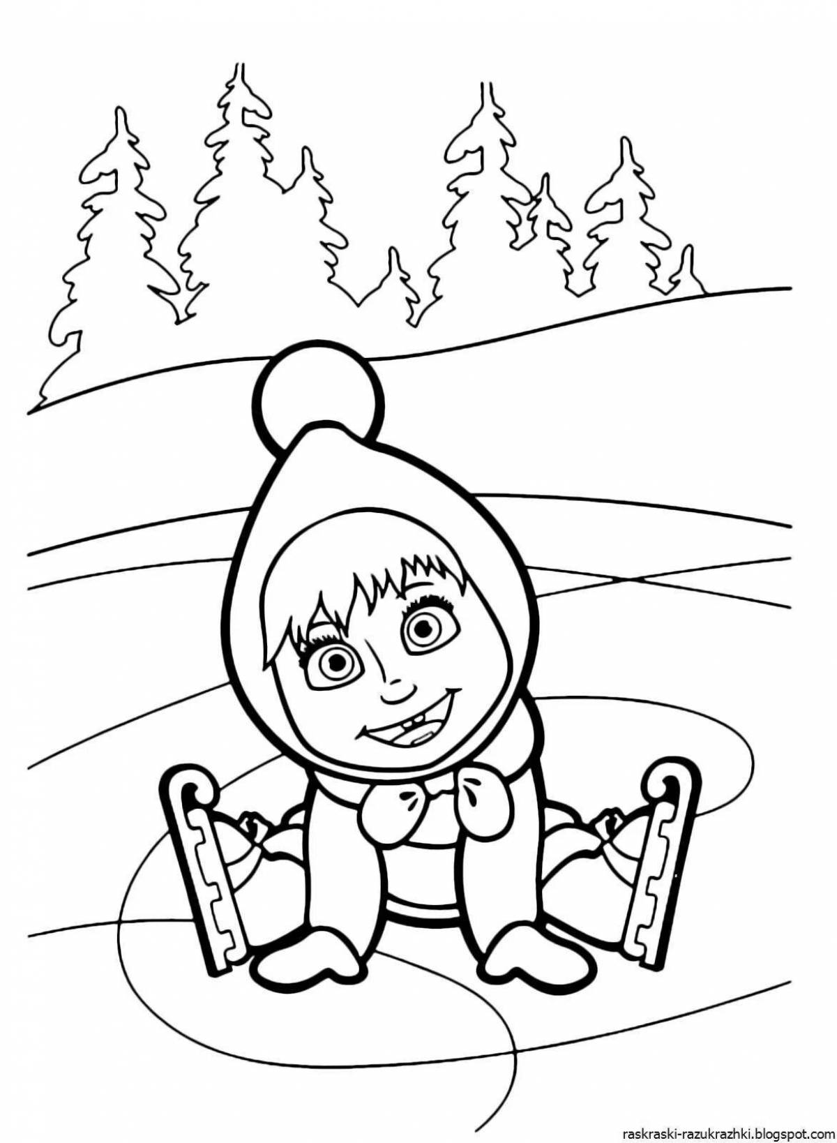 Superb masha and the bear coloring book