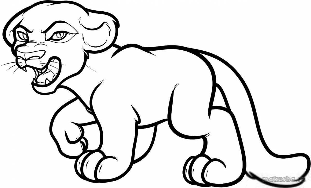 Royal panther coloring page
