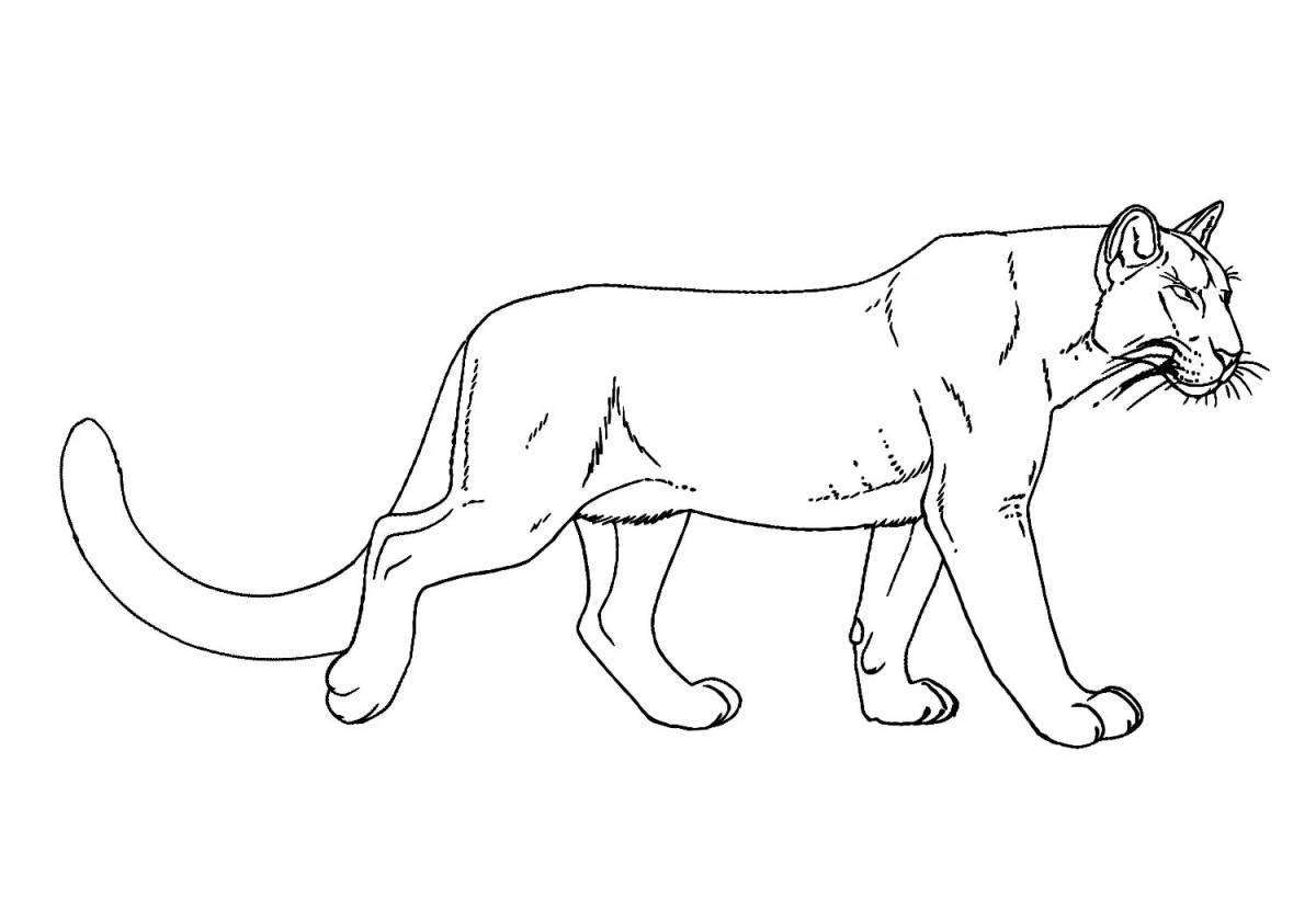 Courageous panther coloring page