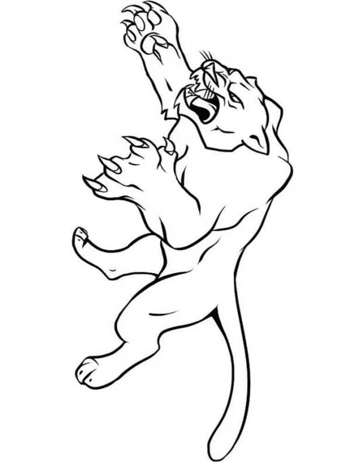 Dazzling panther coloring page