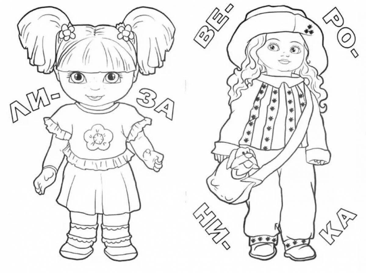 Magic coloring book for doll girls