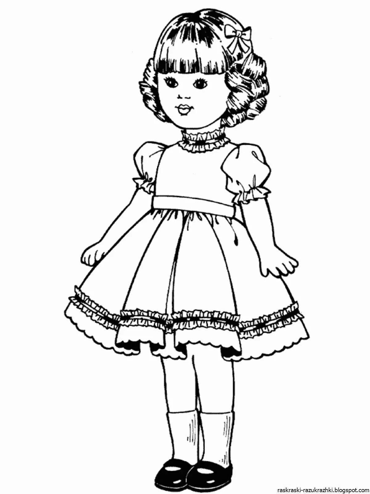 Glitter coloring dolls for girls