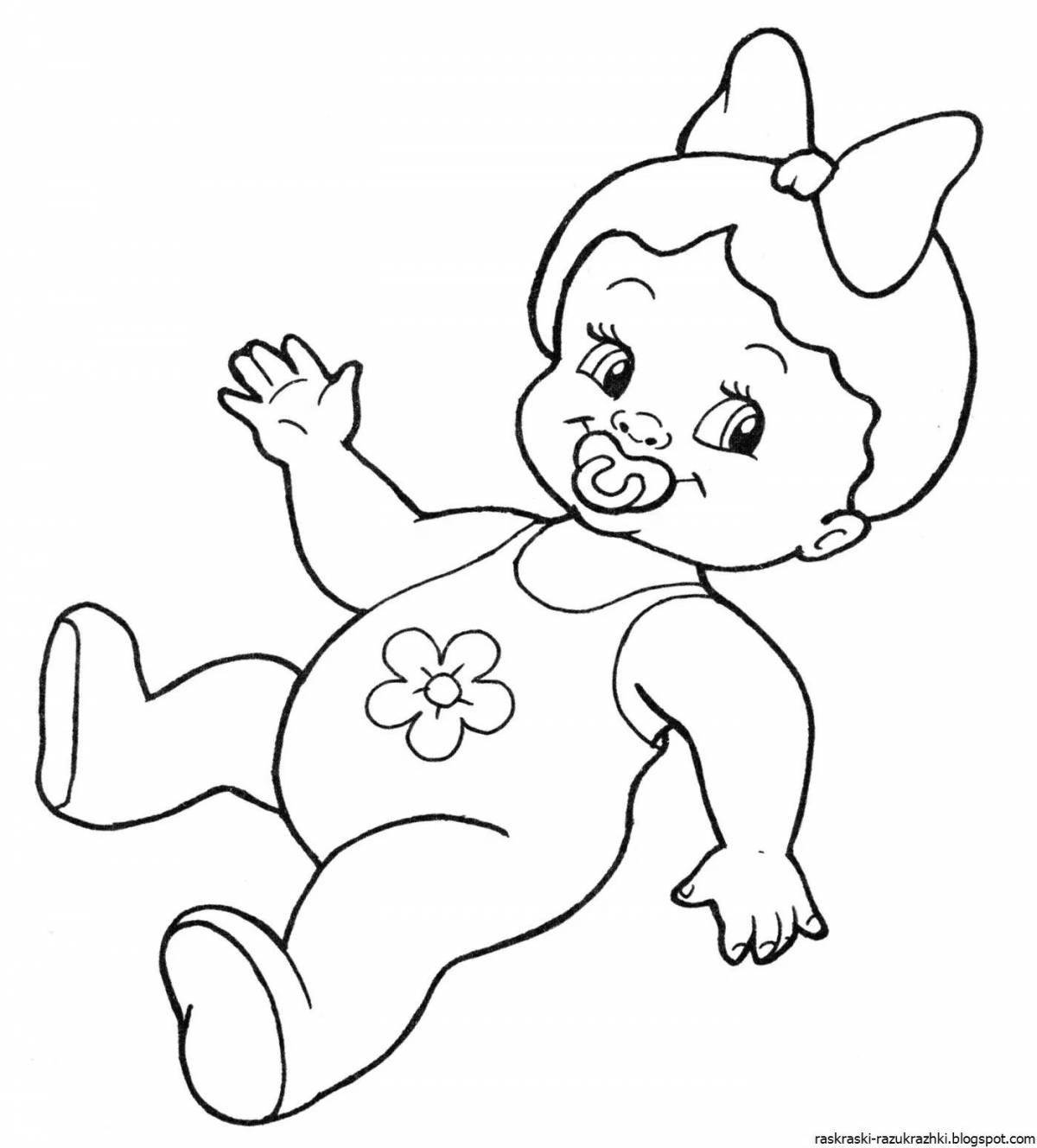 Radiant coloring page girls dolls