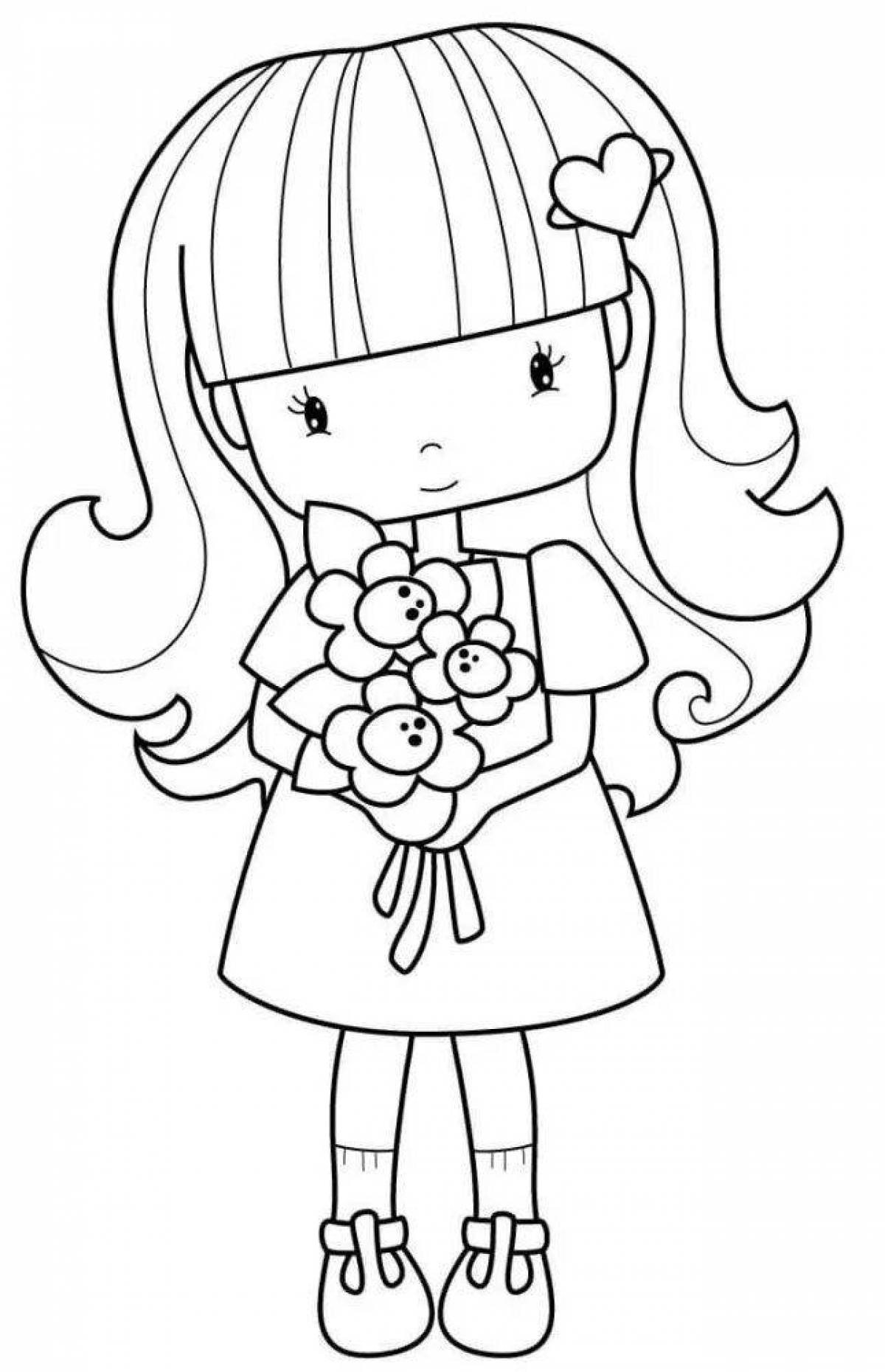 Great coloring pages for doll girls