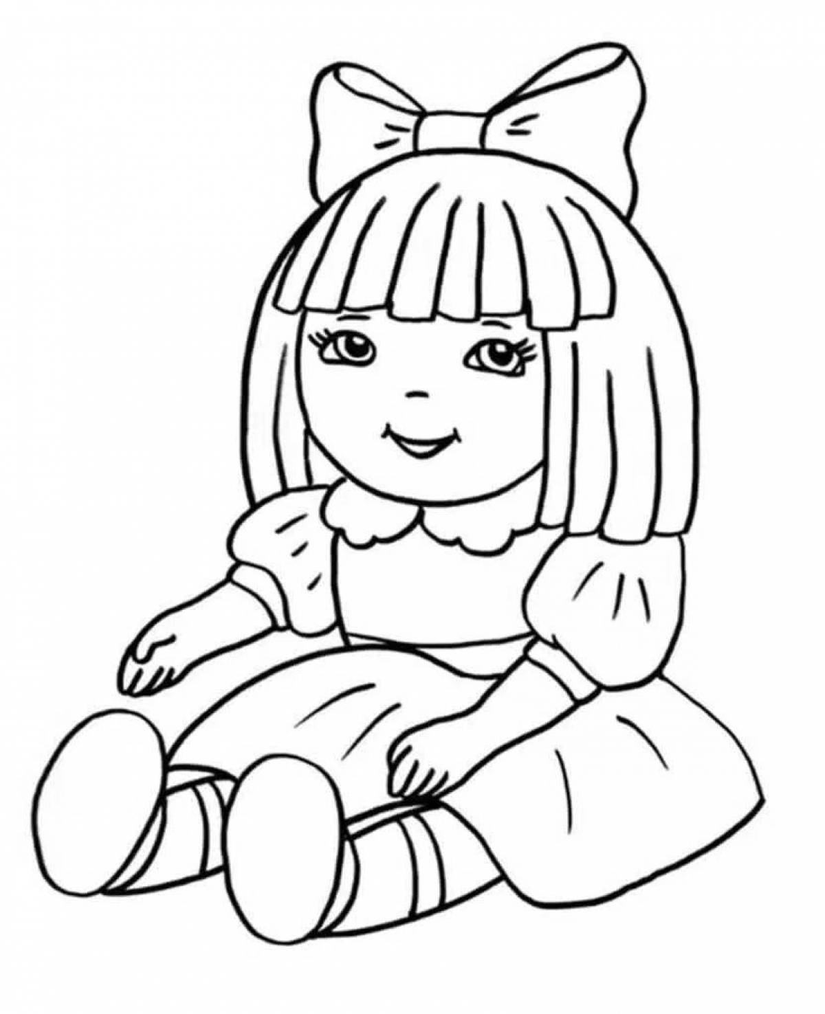 Fancy coloring pages for doll girls