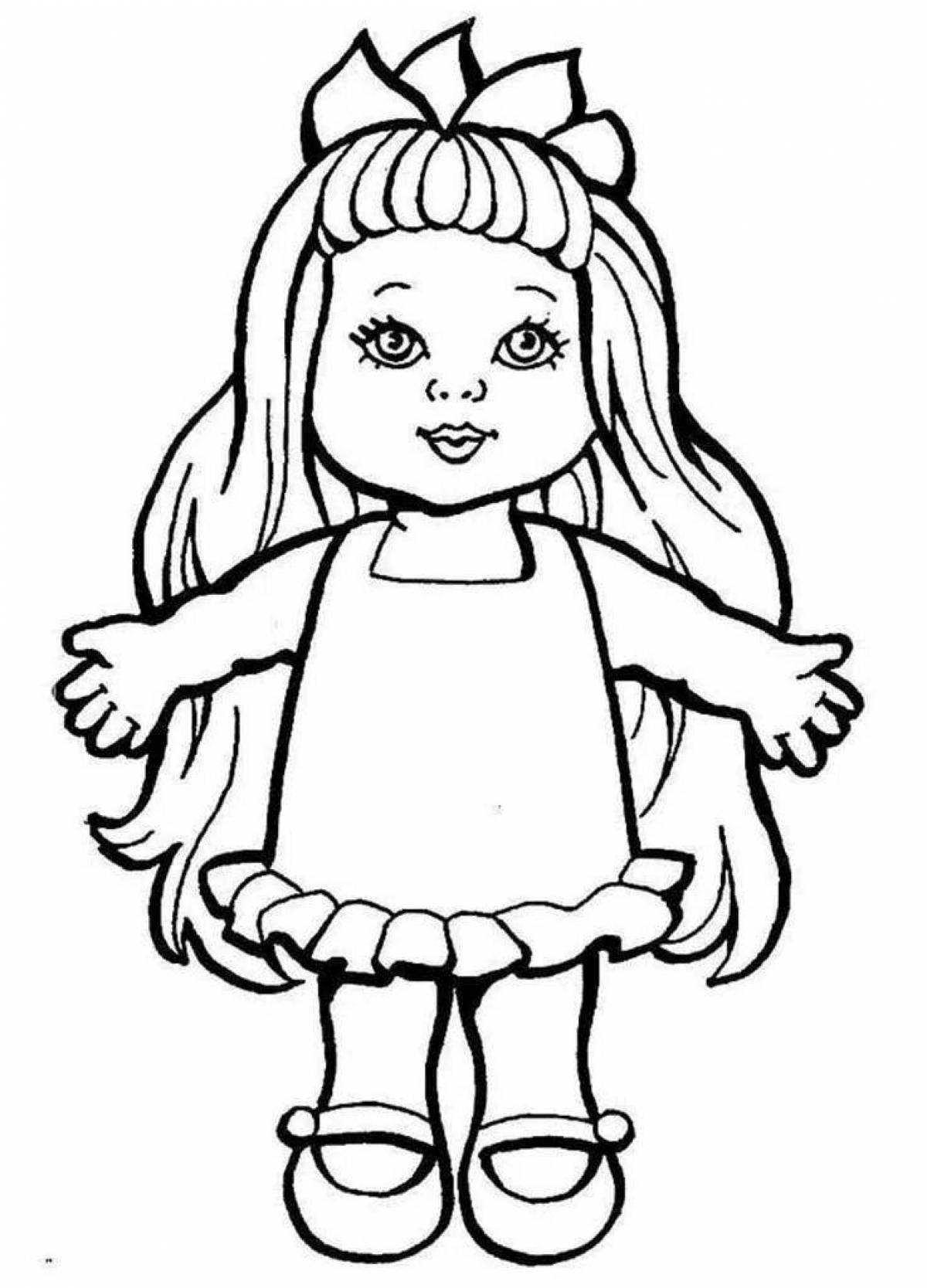 Animated coloring pages for doll girls