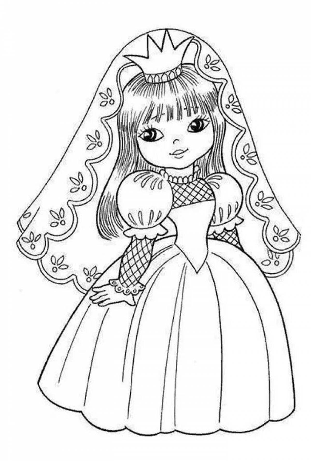 Sparkly coloring pages for doll girls