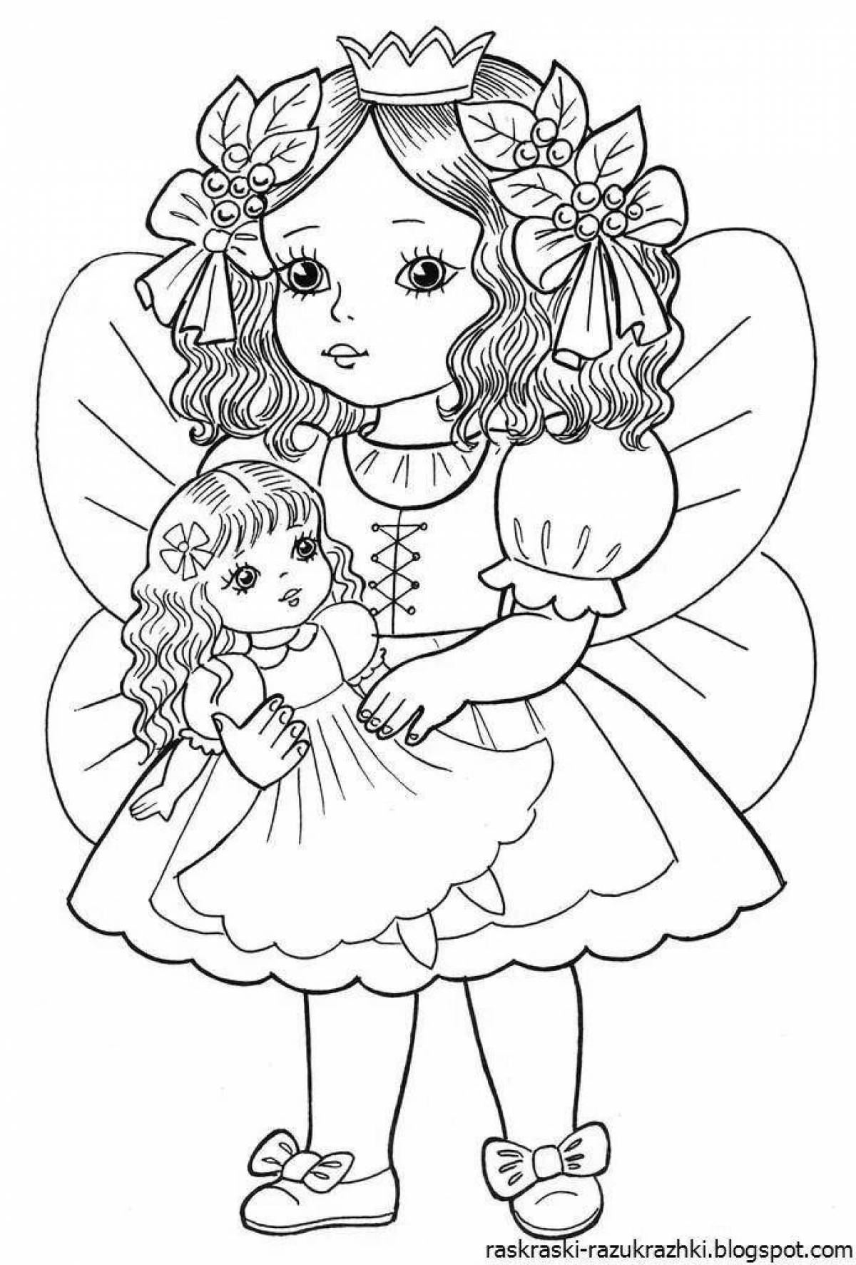 Glamorous coloring pages for doll girls