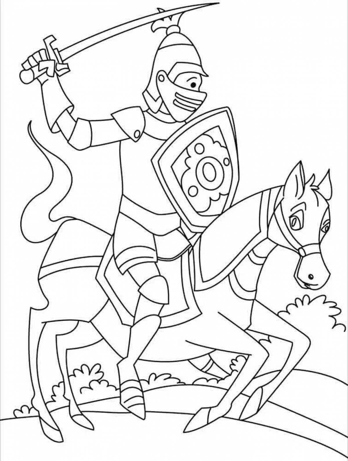 Courageous knight coloring book