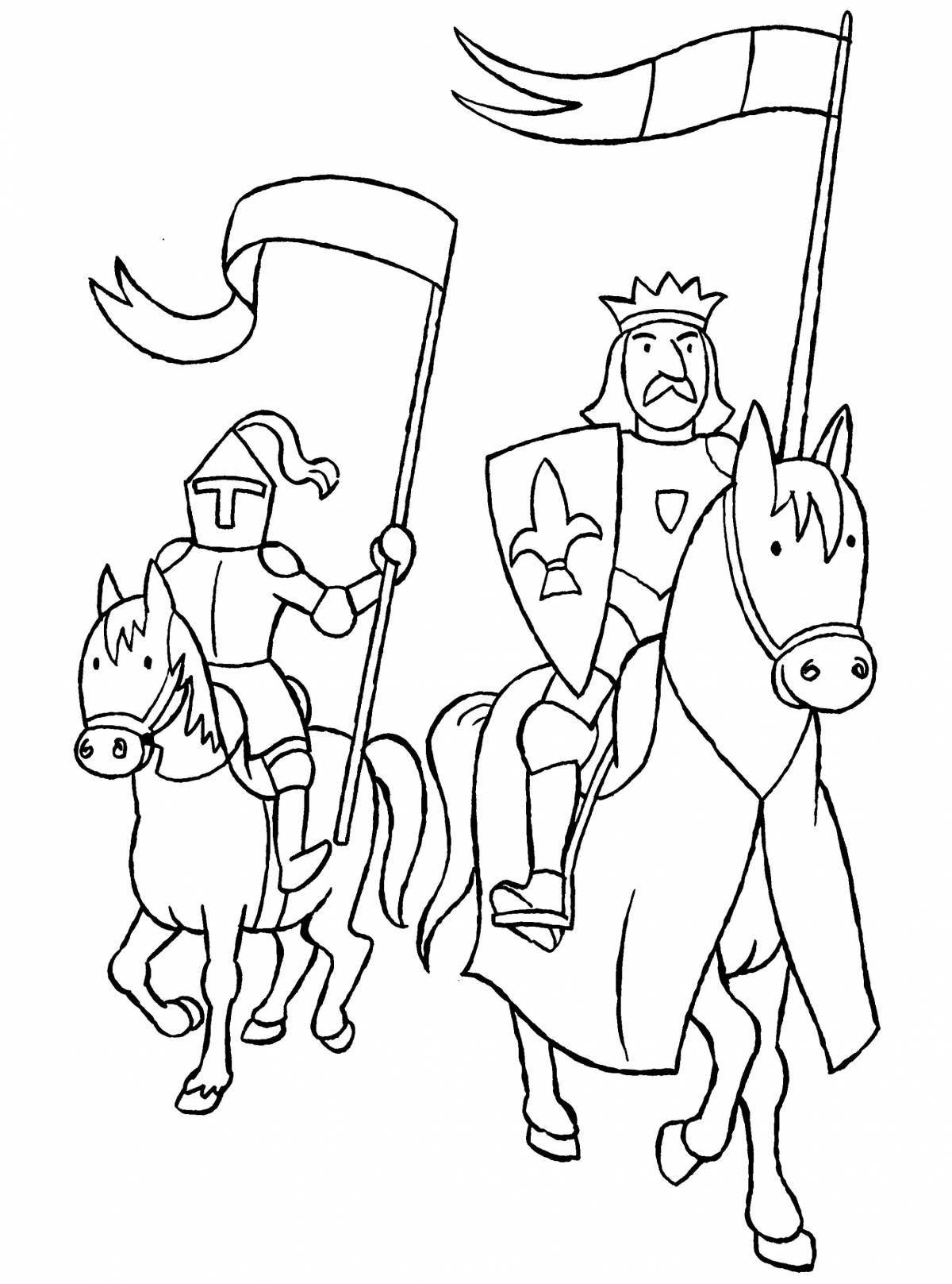 Glorious knight coloring book