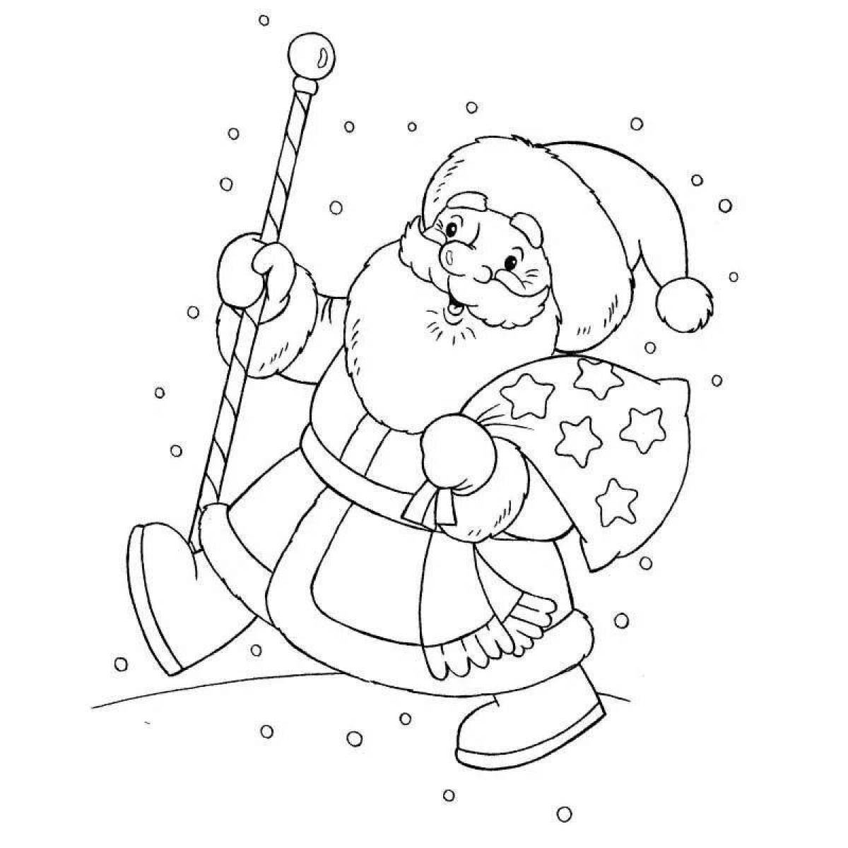 Smiling santa claus coloring page