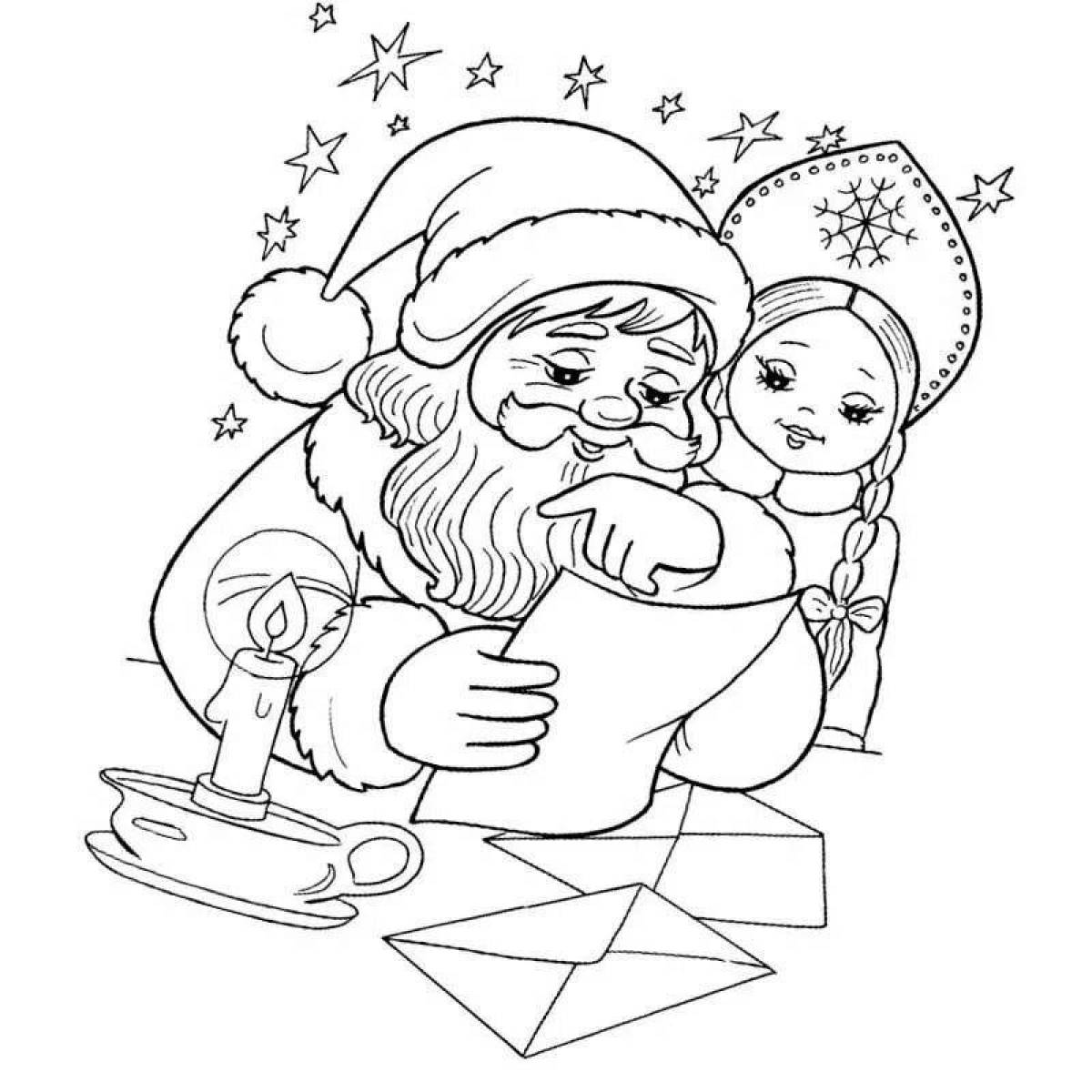 Coloring page twinkling santa claus