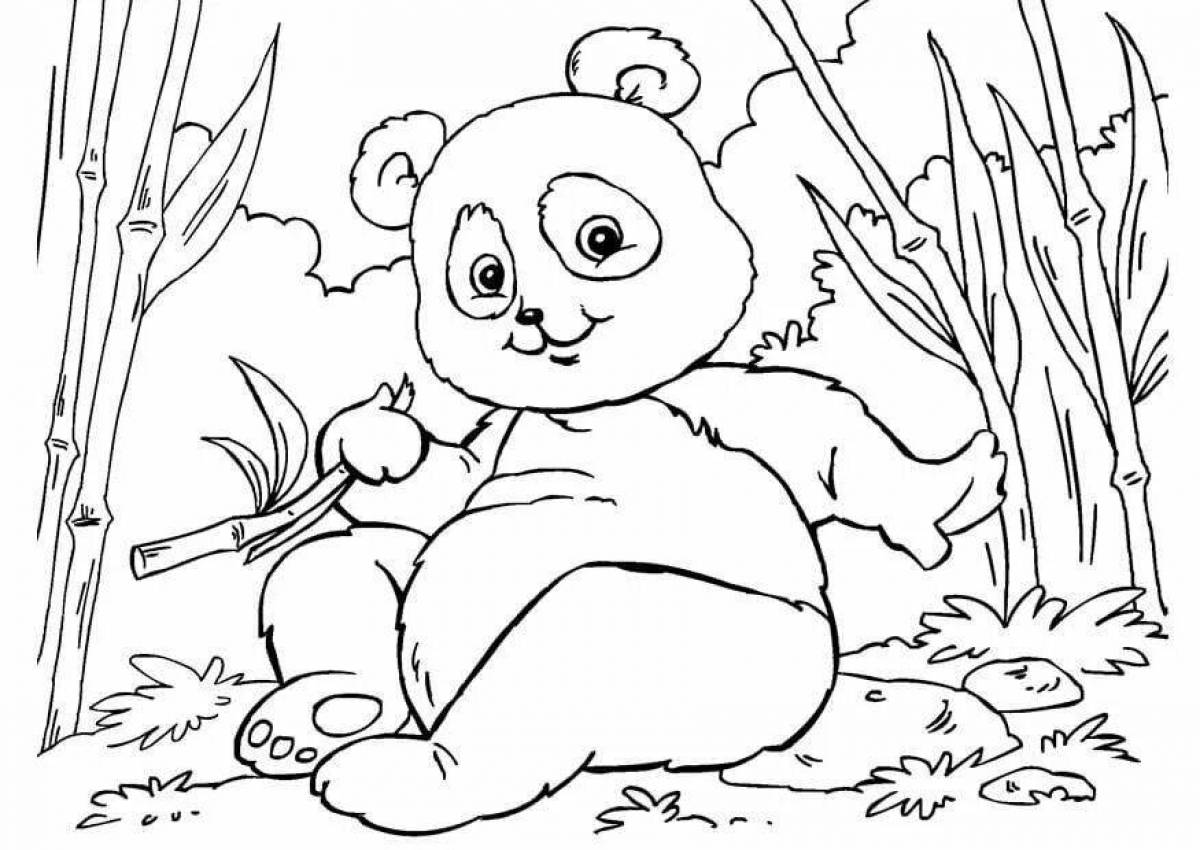 Colorful panda coloring pages for kids