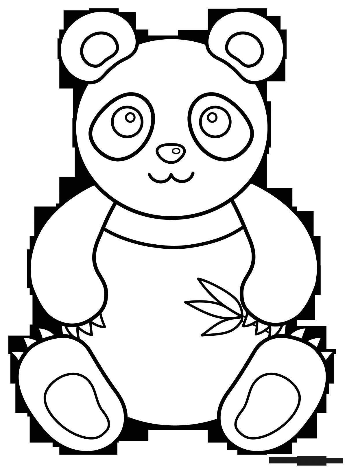 Игривая панда-раскраска для детей
