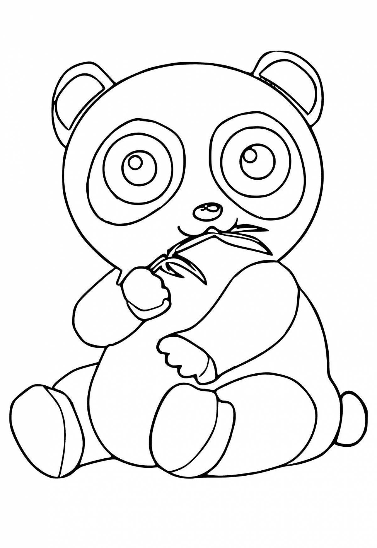 Adorable panda coloring book for kids