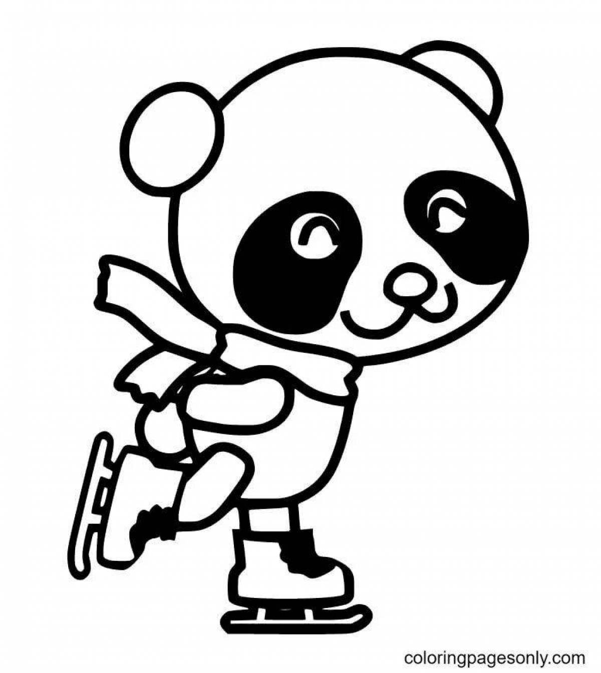 Причудливая панда-раскраска для детей