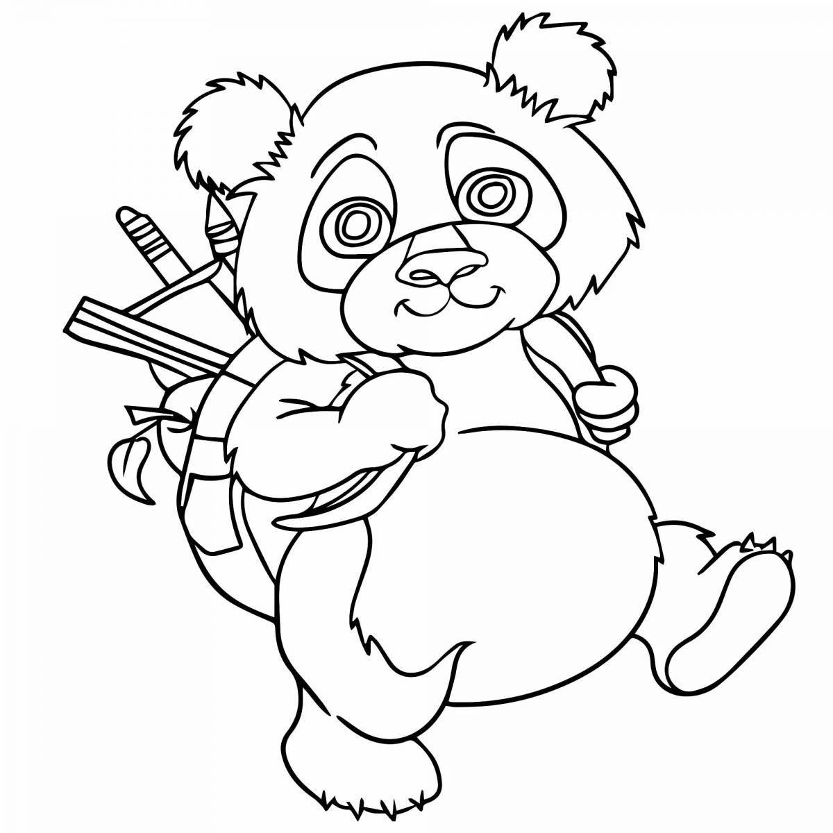 Playable panda coloring book for kids