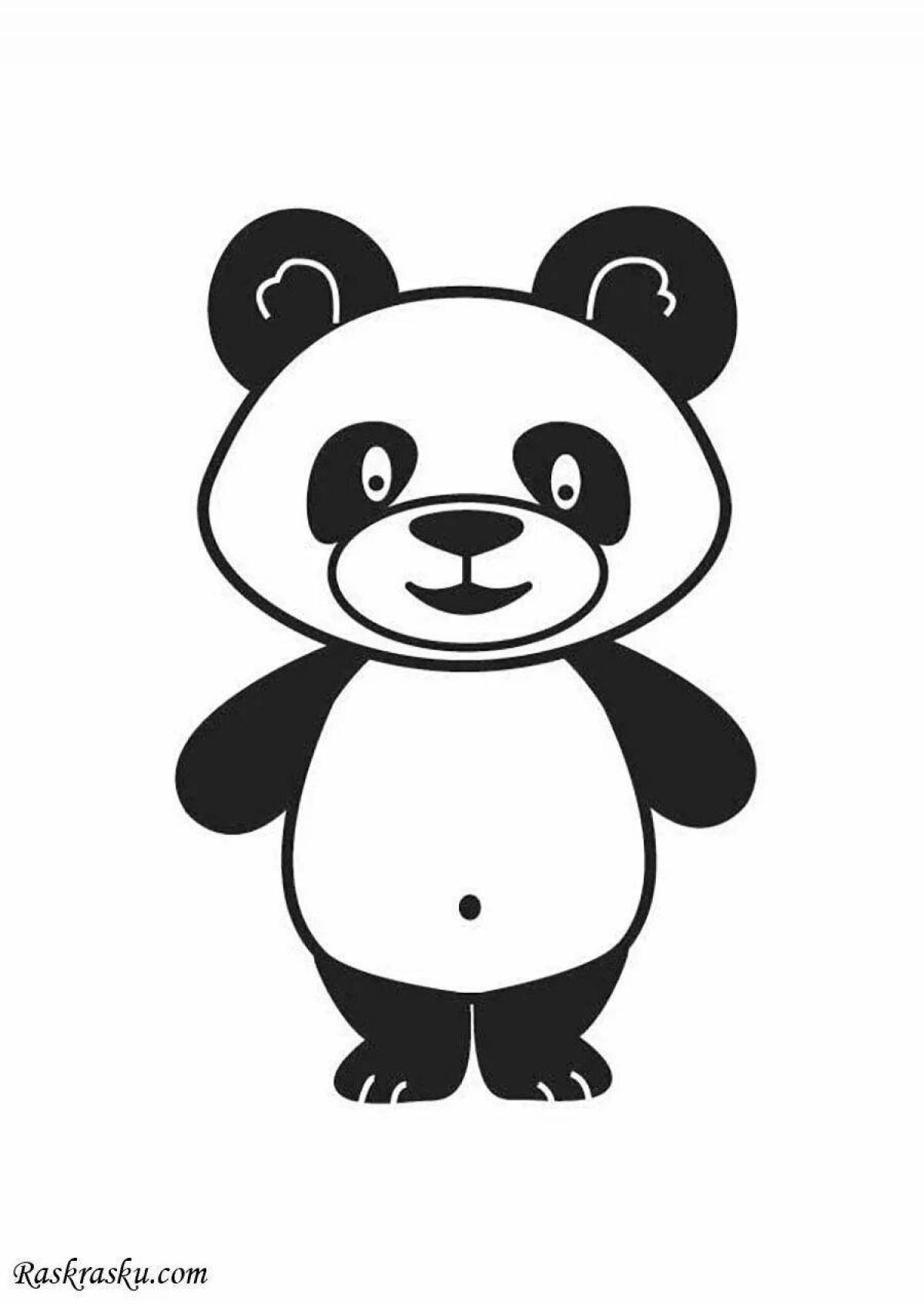 Привлекательная панда-раскраска для детей