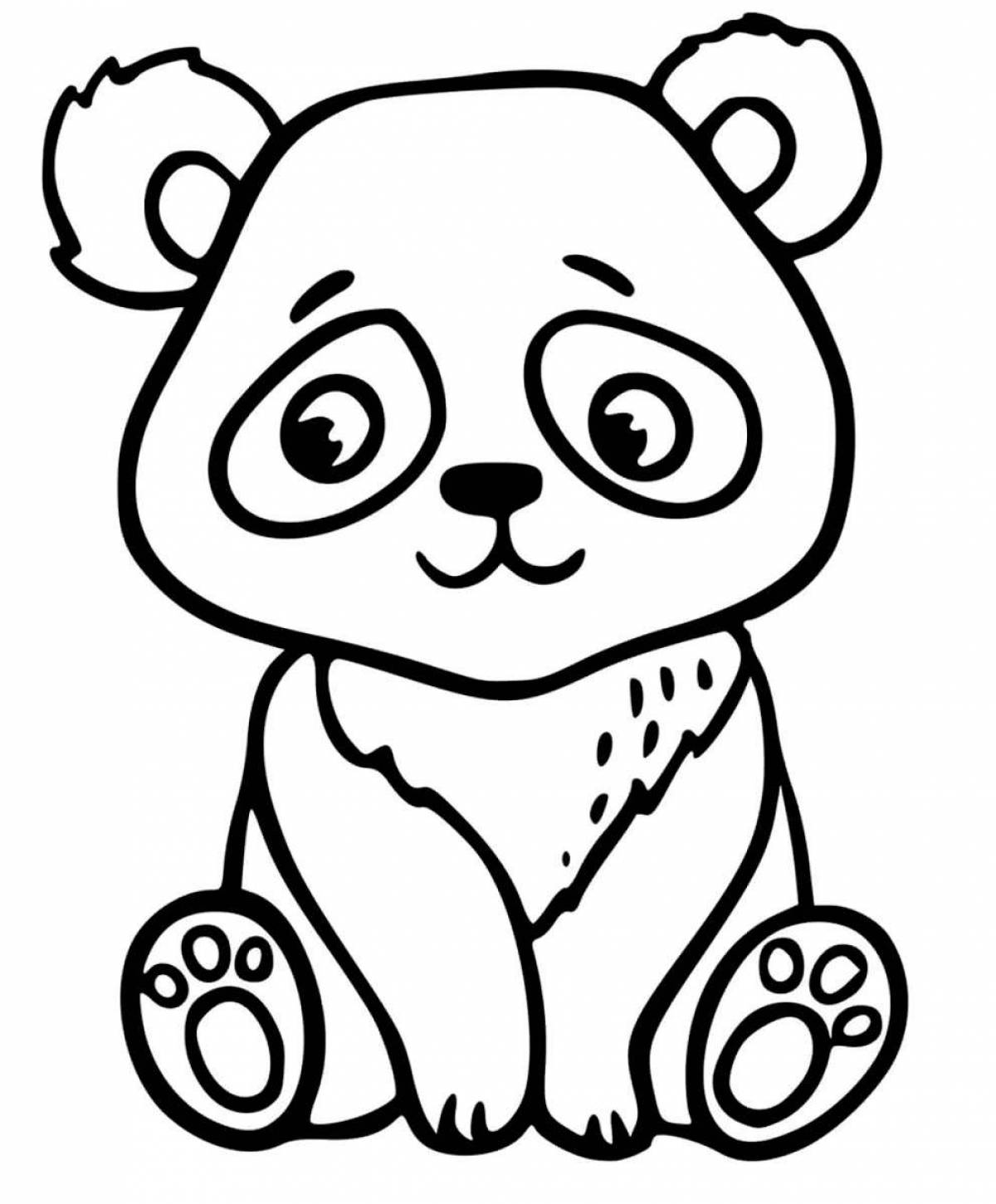 Замечательная панда раскраски для детей