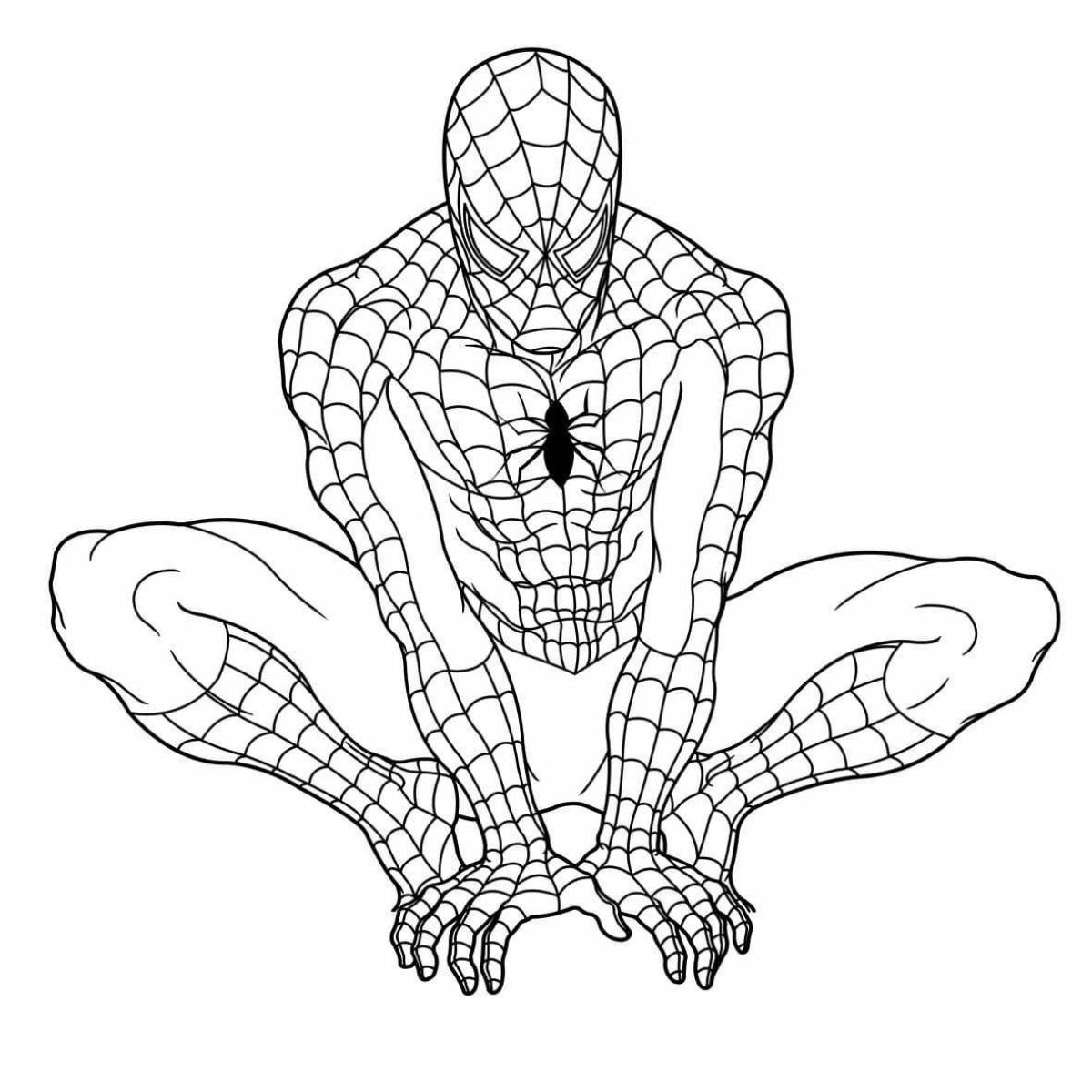 Joyful spider-man coloring pages for kids