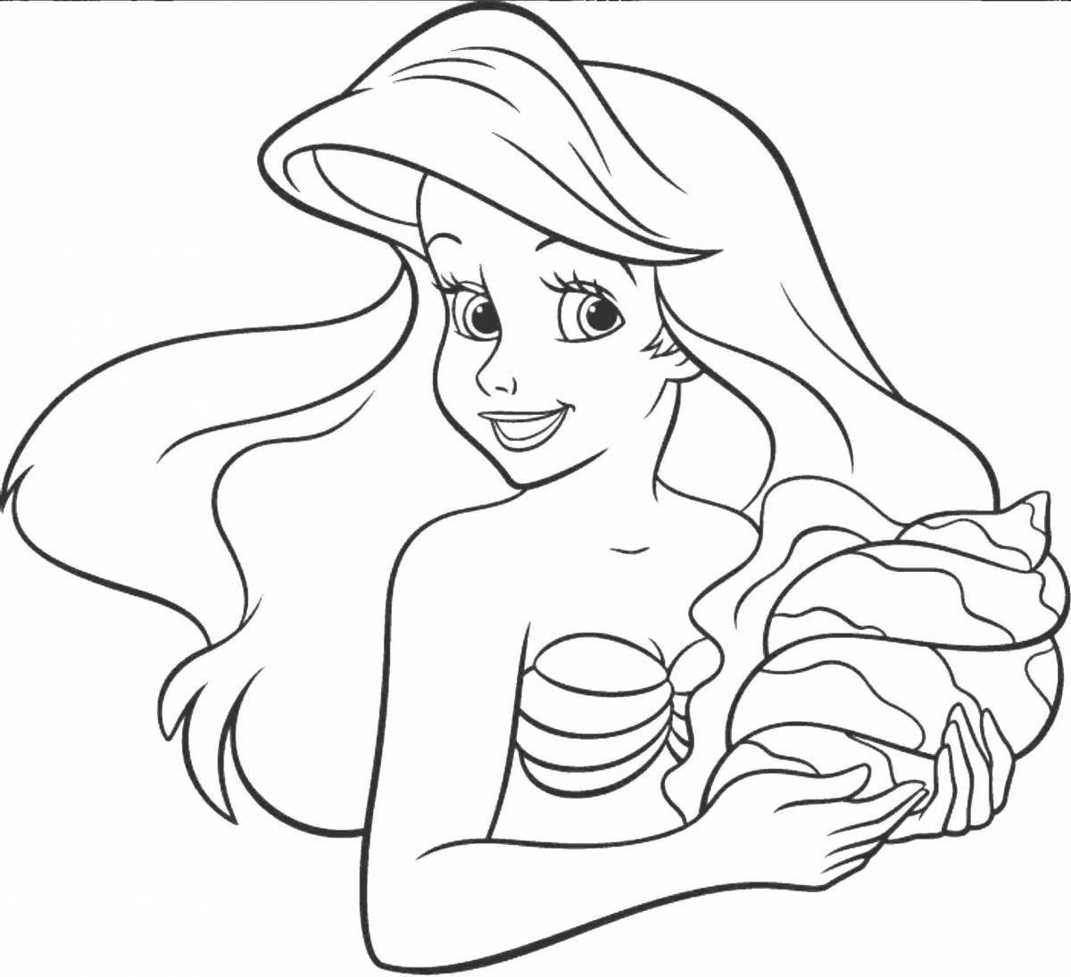 Outstanding coloring mermaid ariel