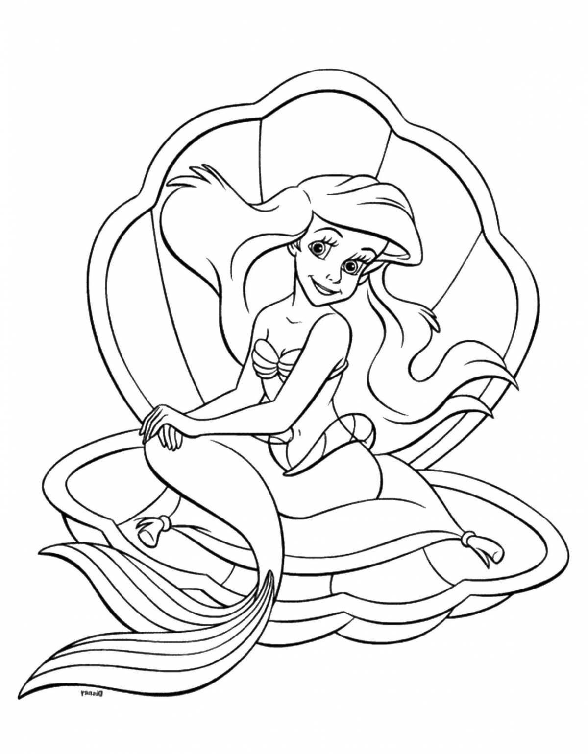 Seductive coloring of the little mermaid ariel