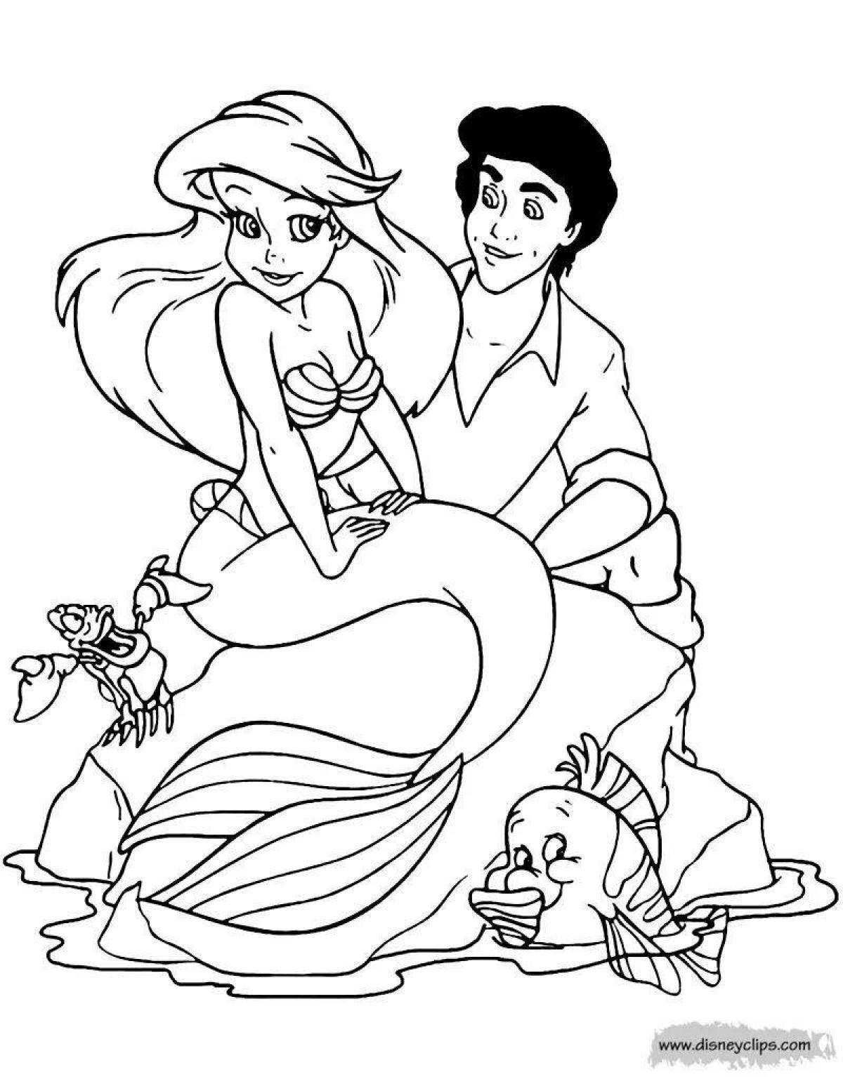 Fancy coloring mermaid ariel