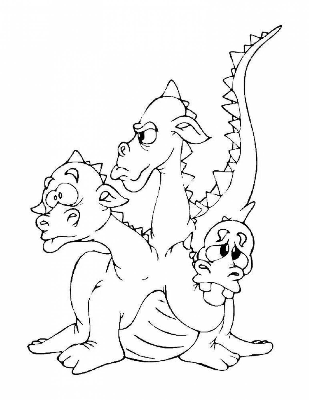 Colorful dragon coloring page