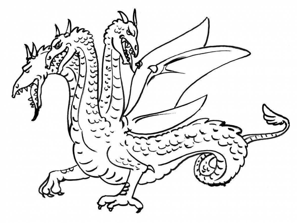 Intriguing dragon coloring page