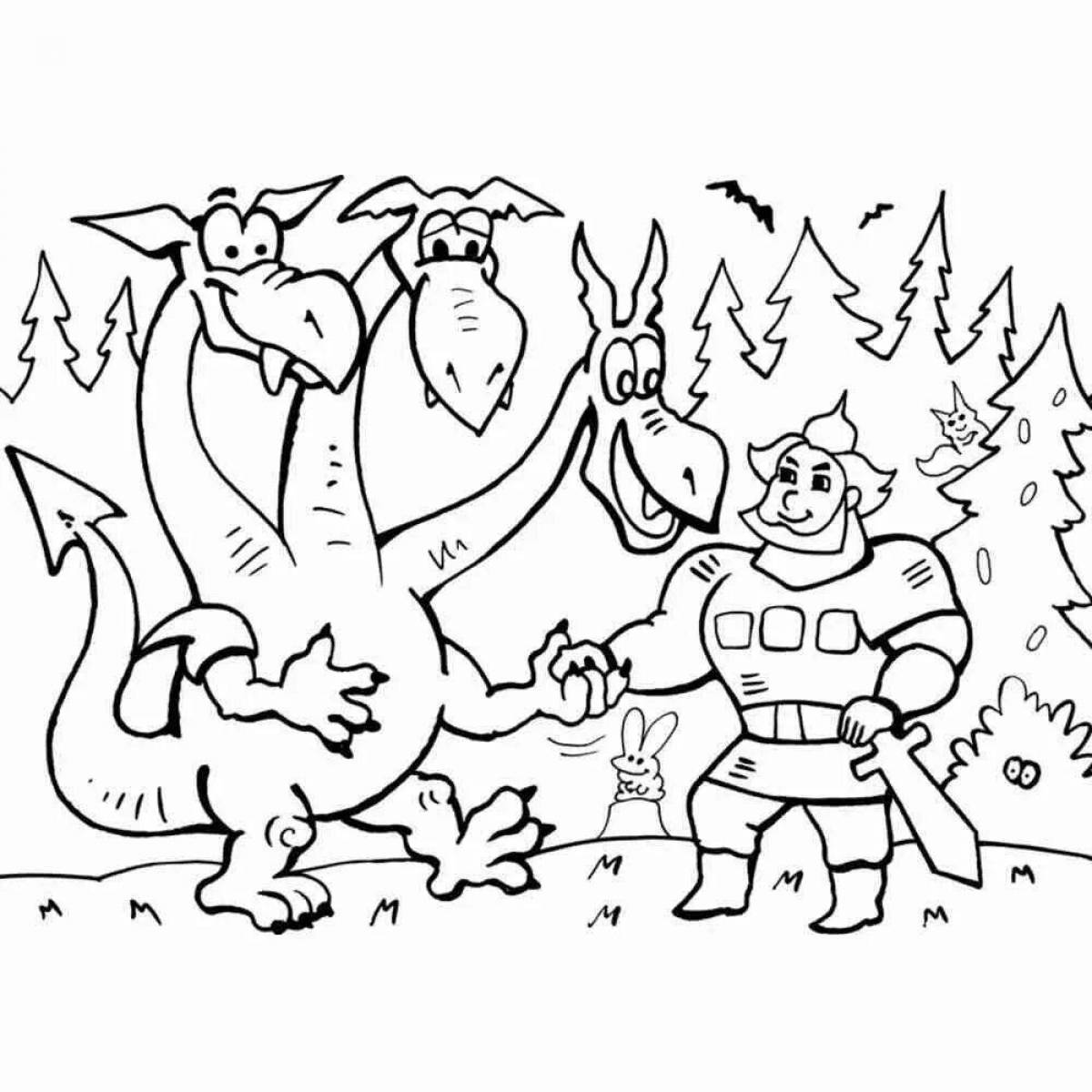 Charming dragon coloring page