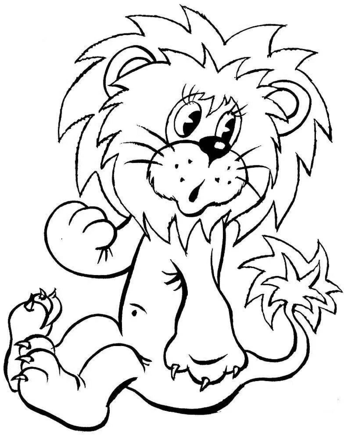 Amazing lion cub coloring page