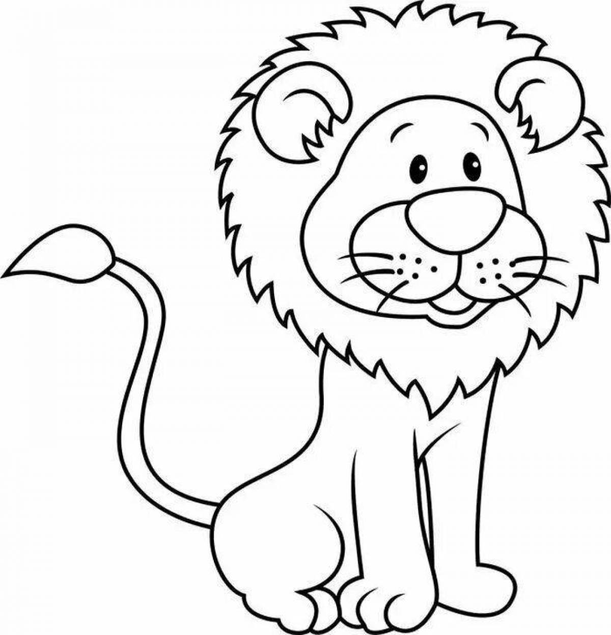 Animated lion cub coloring page