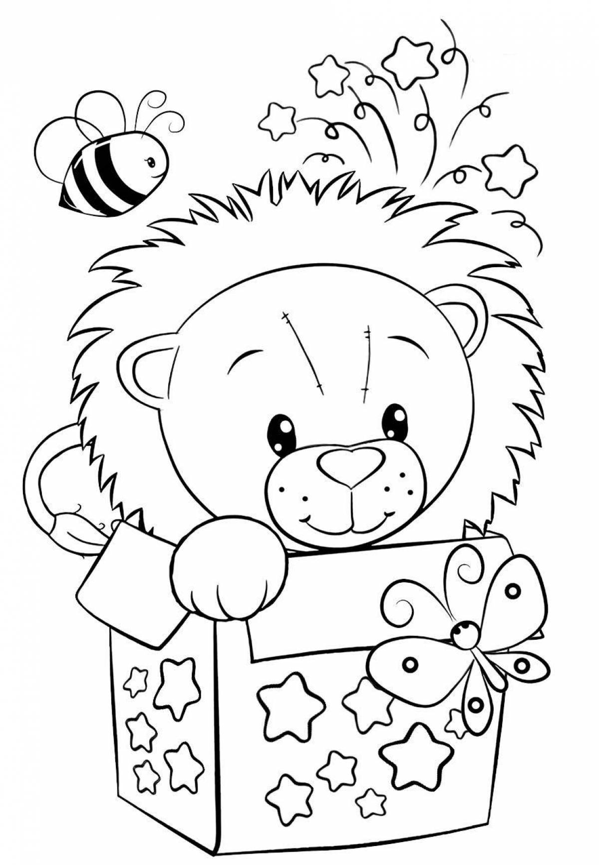 Coloring book shining lion cub