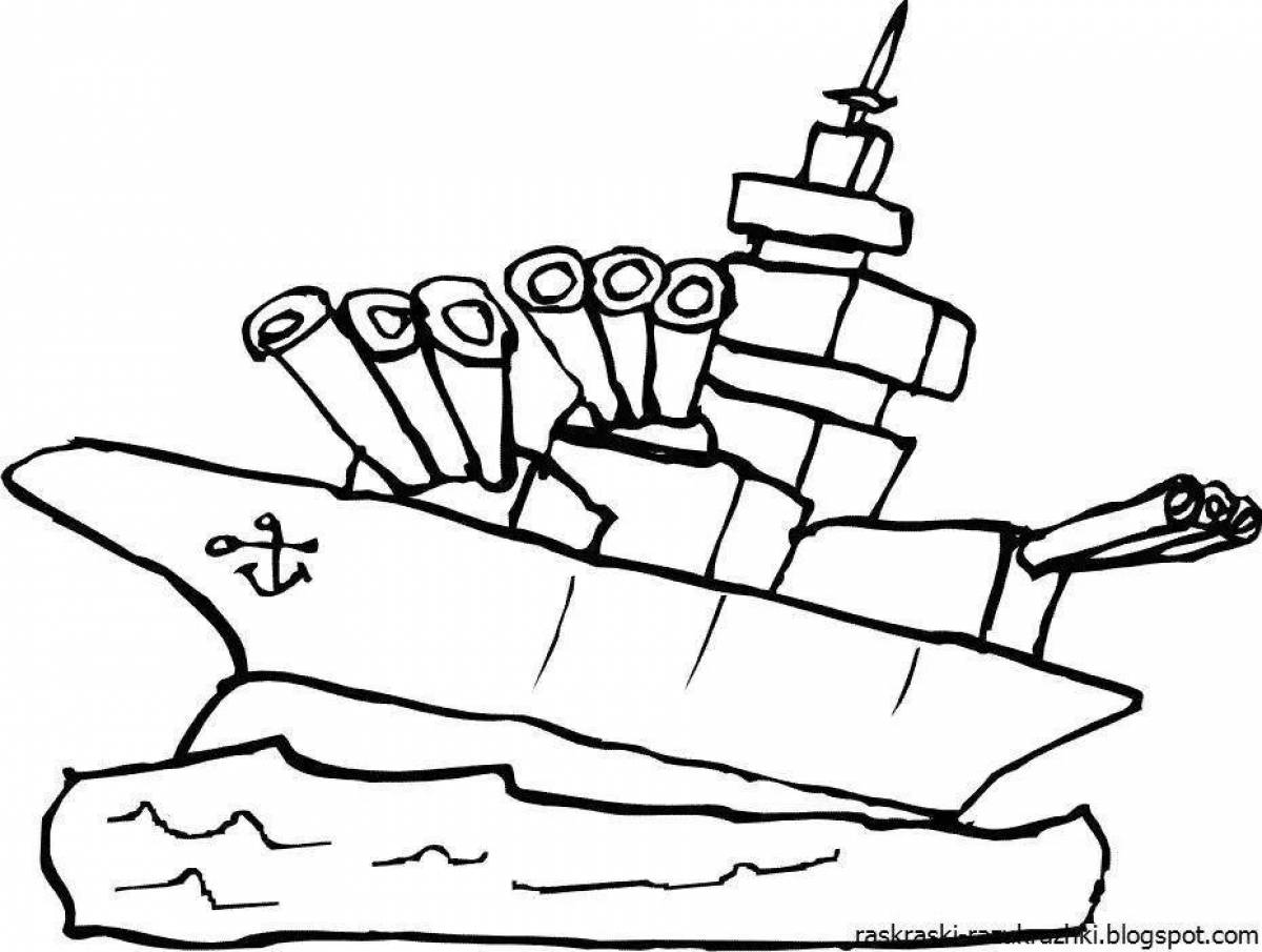 Glorious warship coloring page