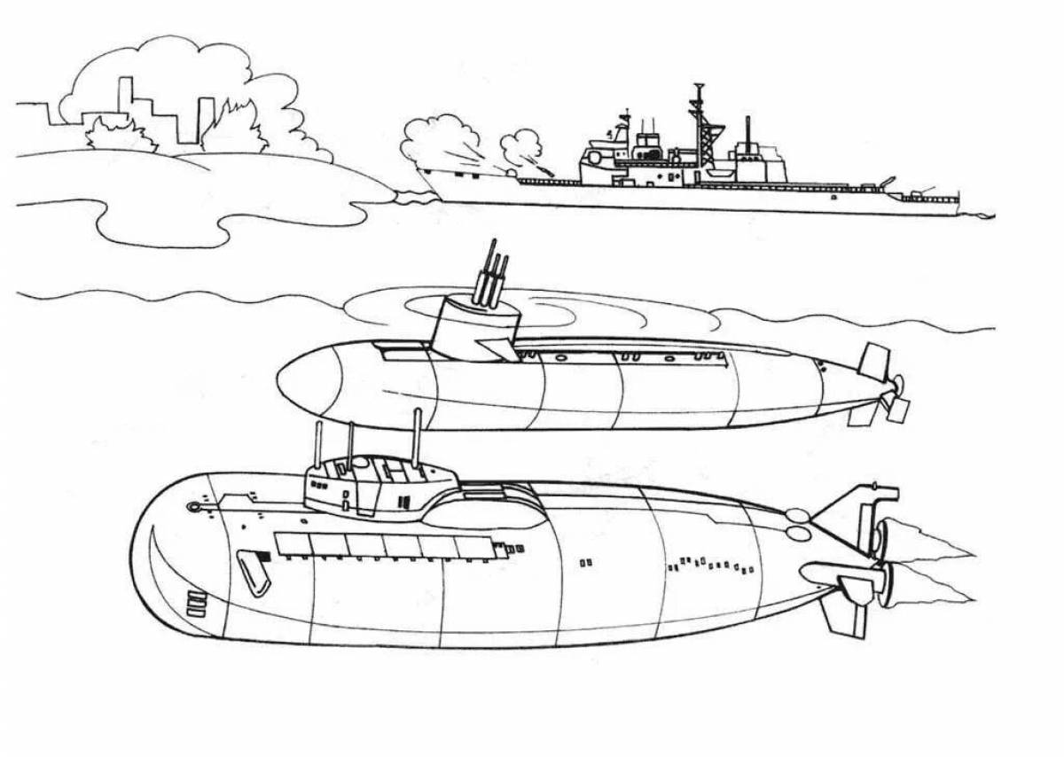 Luxury warship coloring book