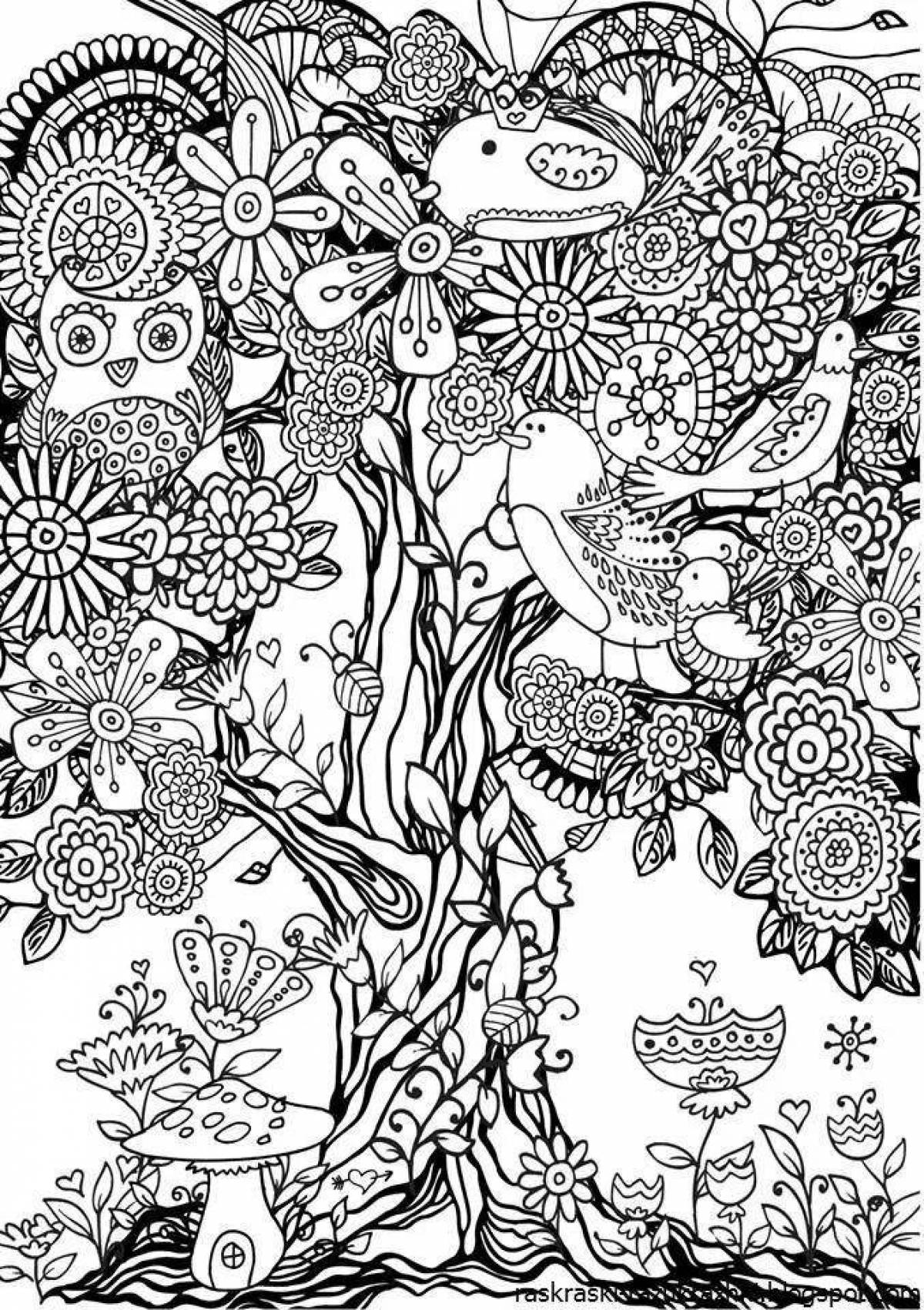 Dazzling coloring page for adults ru complex