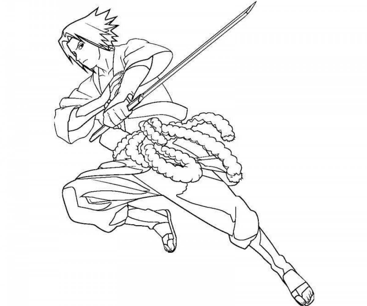 Brave sasuke coloring page