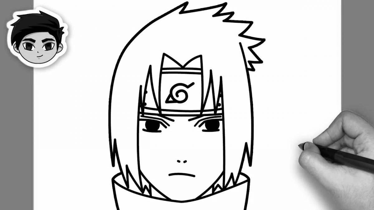 Coloring book shining sasuke