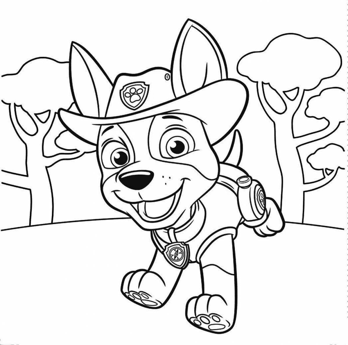 Живая раскраска щенячий патруль
