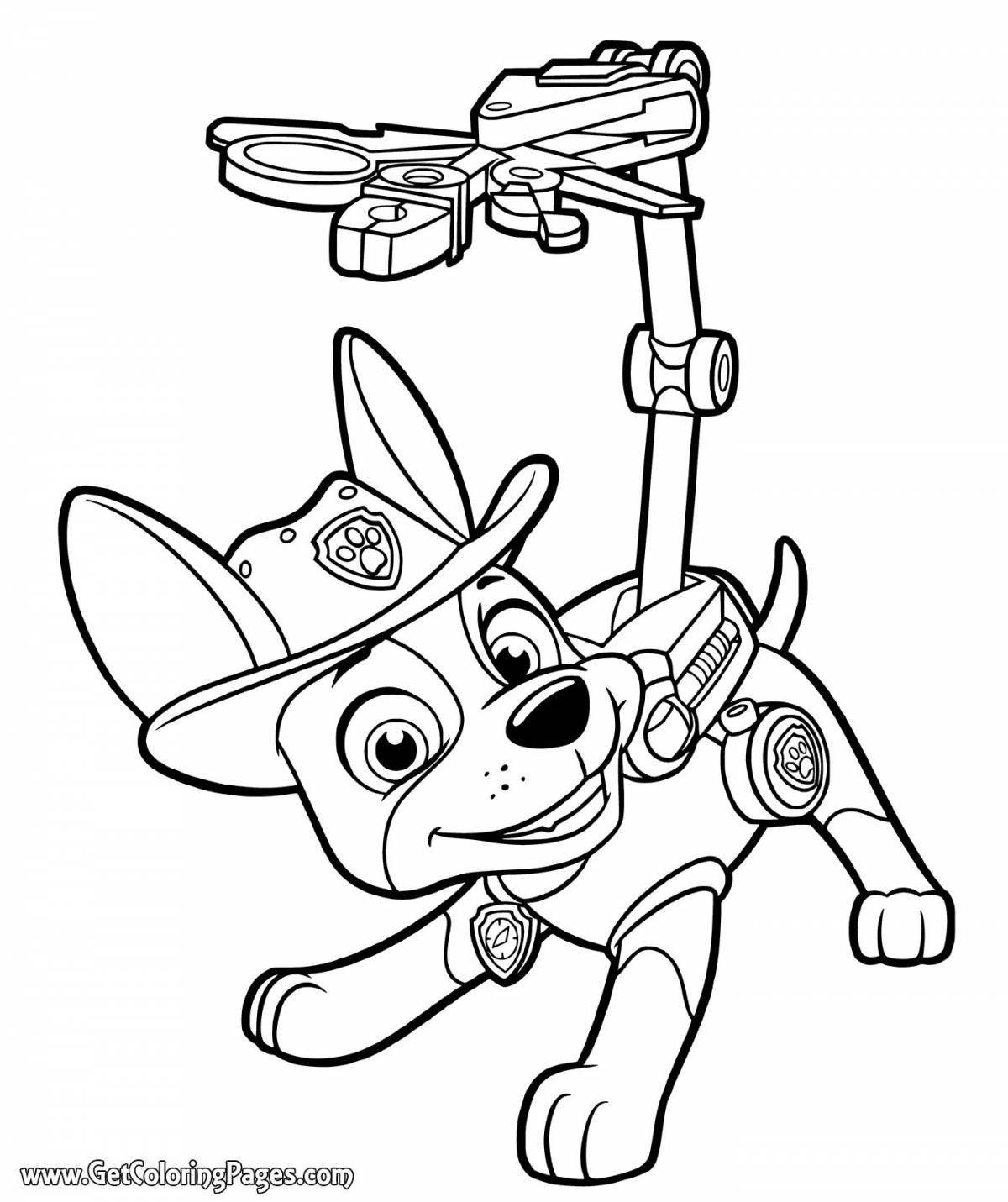 Detailed coloring page paw patrol