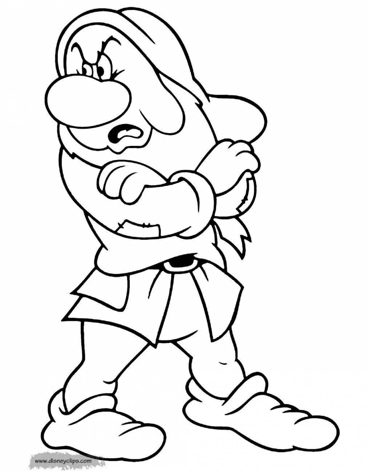 Glowing gnome coloring page