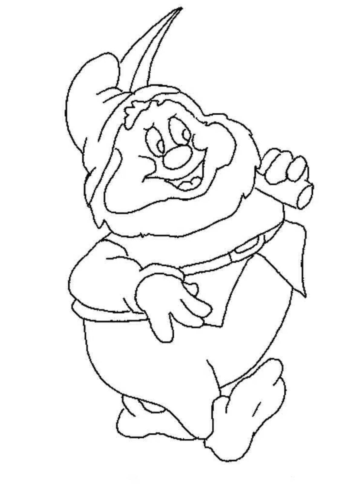 Great gnome coloring page