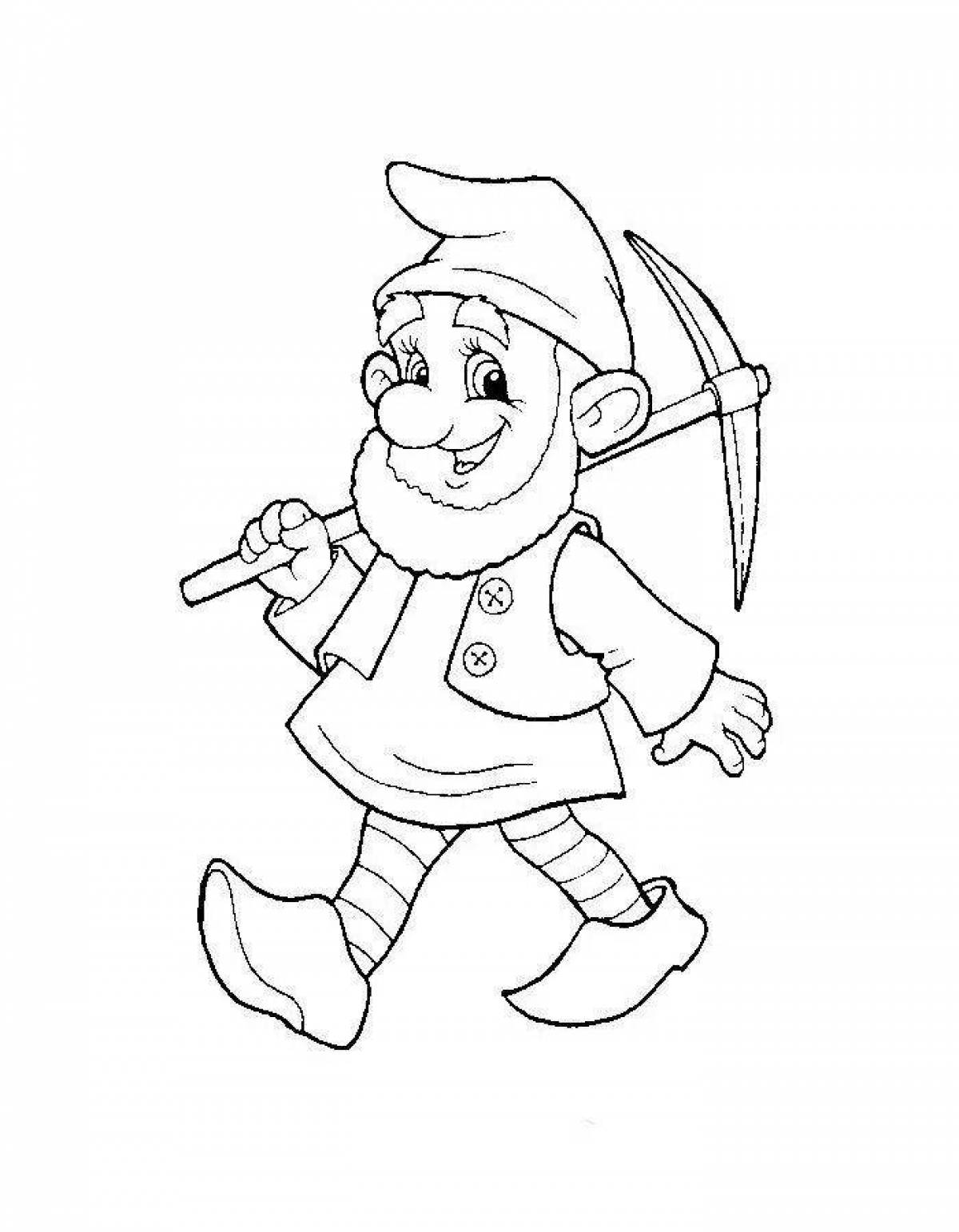 Glamorous gnome coloring page