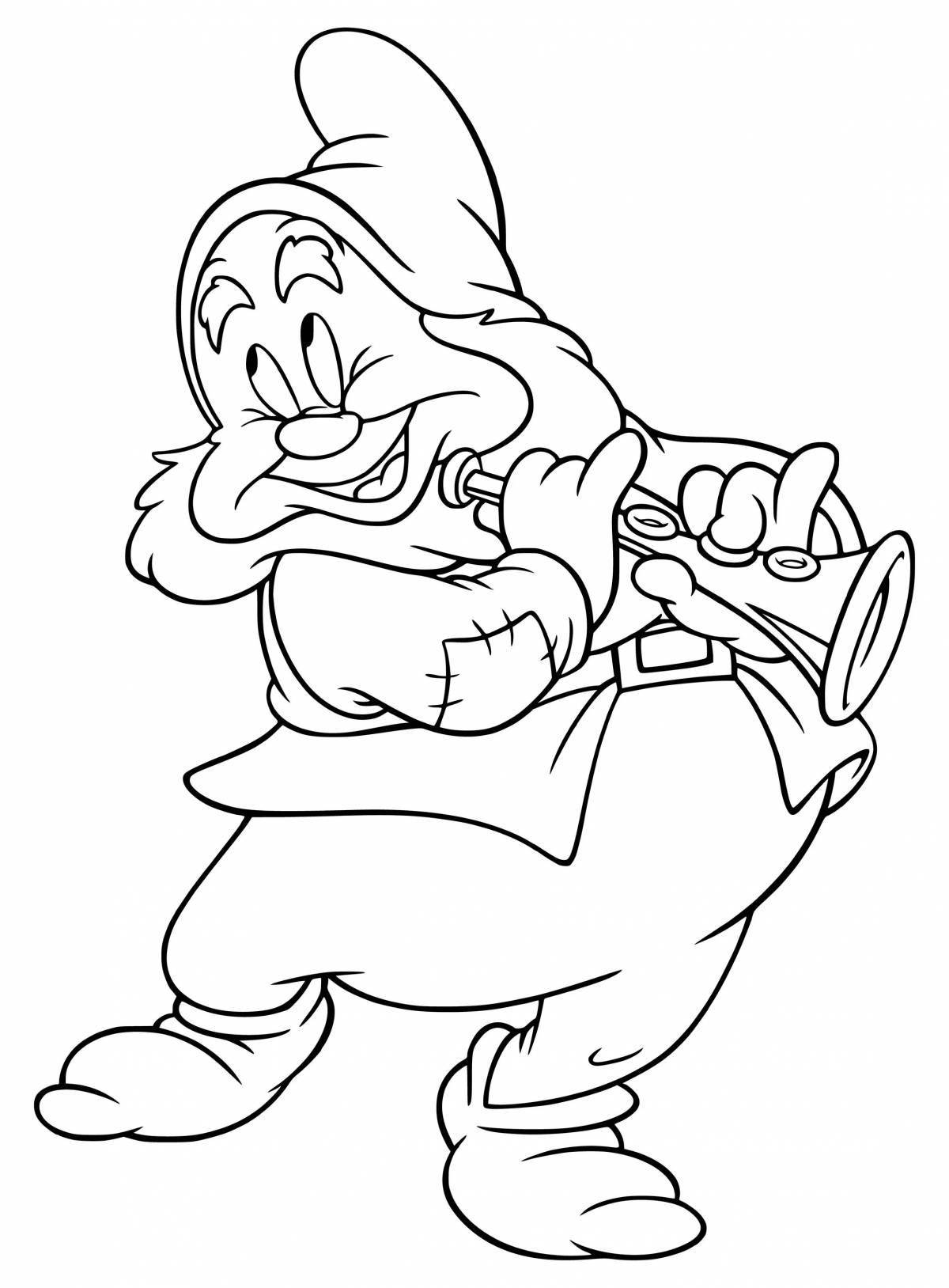 Glittering gnome coloring page
