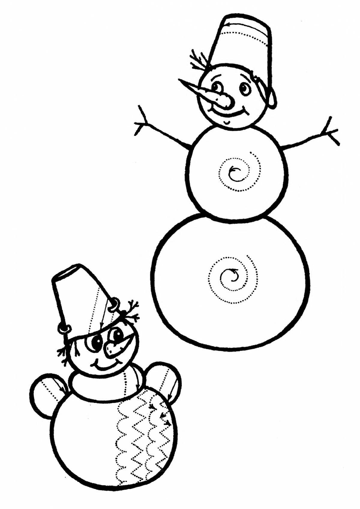 Fun coloring snowman
