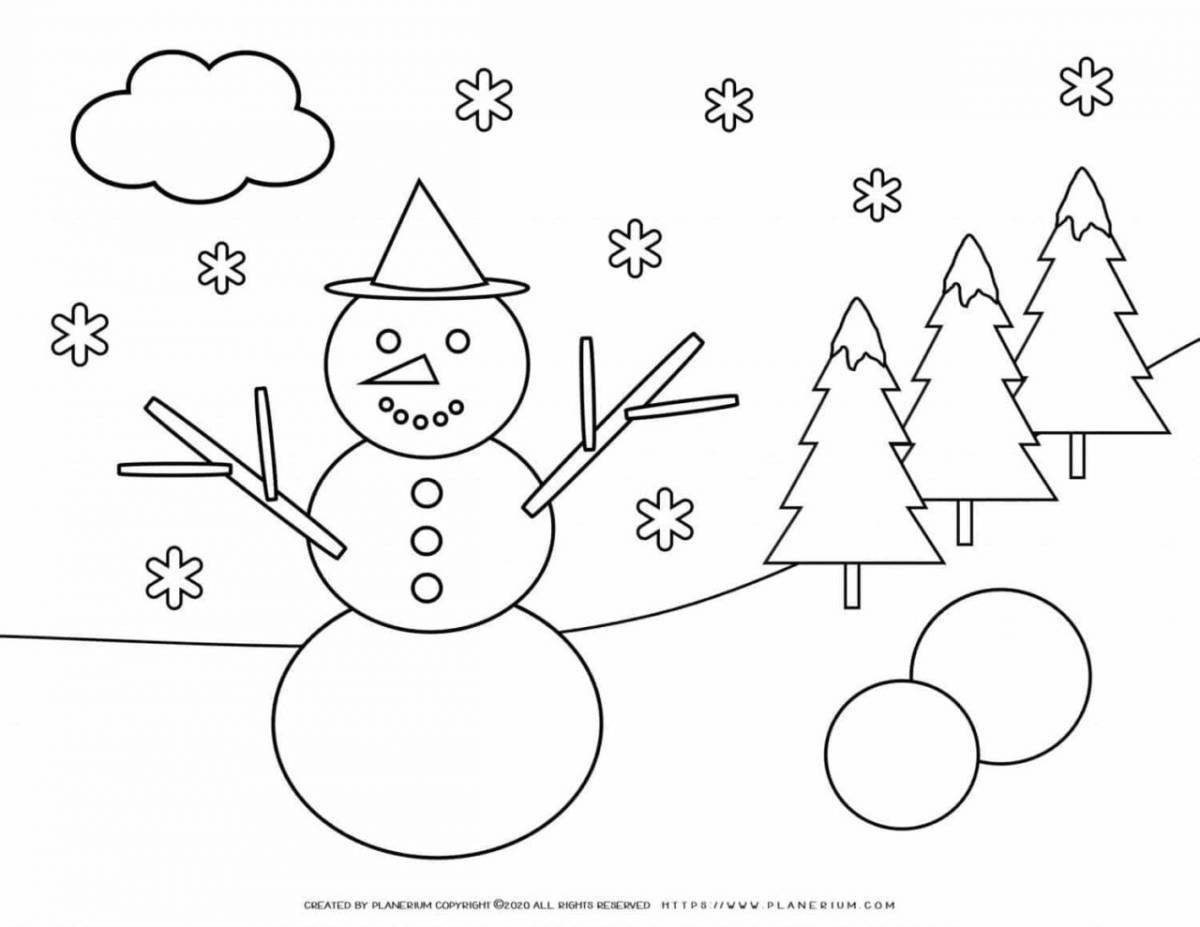 Funny snowman coloring book